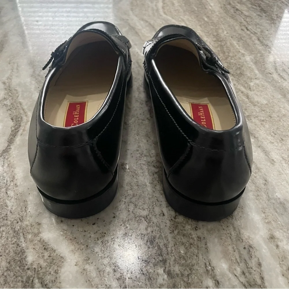 Cole Haan Black Monk Strap Loafer Buckle Size 10